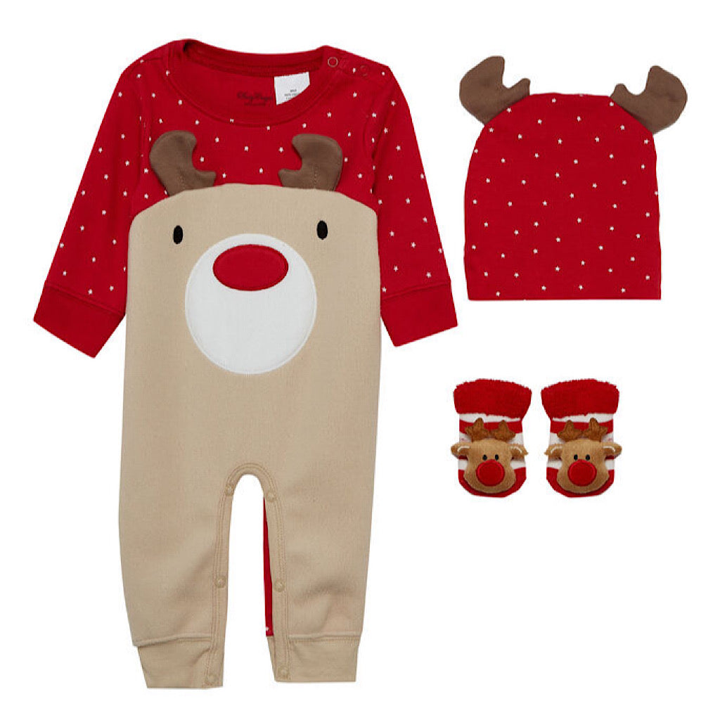 Set estampado de reno navideno Baby Creysi unisex