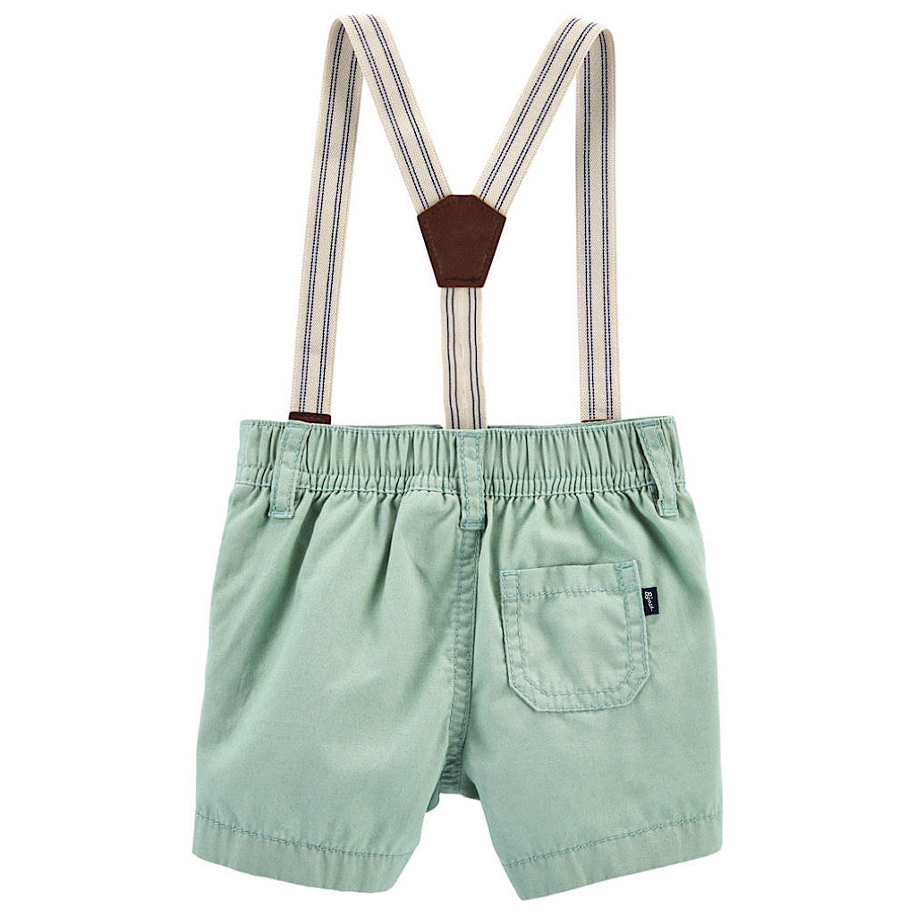 Short Oshkosh con tirantes verde menta bebito - JORHELITOS - JORHELITOS