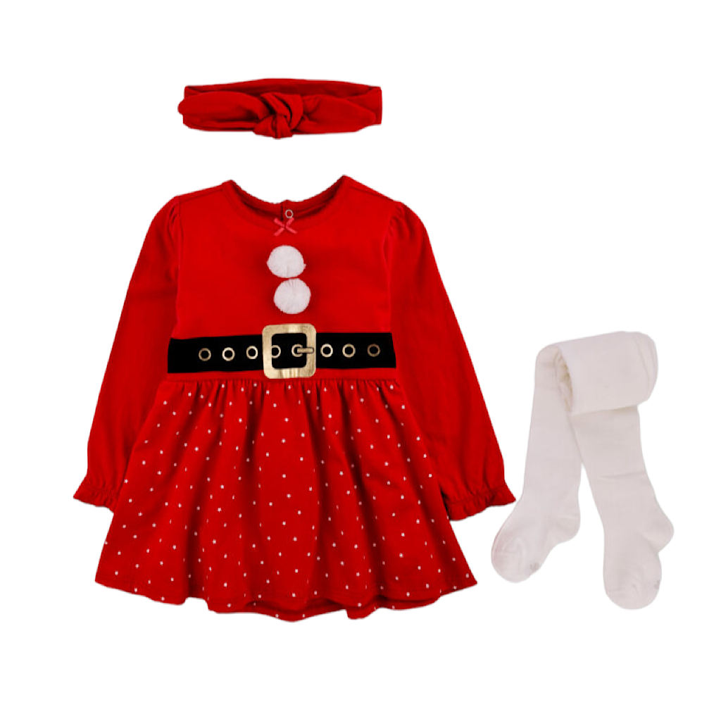 Set de 3 piezas Baby Creysi vestido santa Claus - JORHELITOS - JORHELITOS