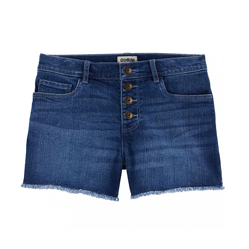 Short de mezclilla Oshkosh azul deshilachado para niña - JORHELITOS - JORHELITOS