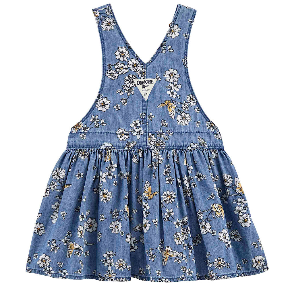 Vestido de mezclilla Oshkosh con flores niña preescolar - JORHELITOS - JORHELITOS