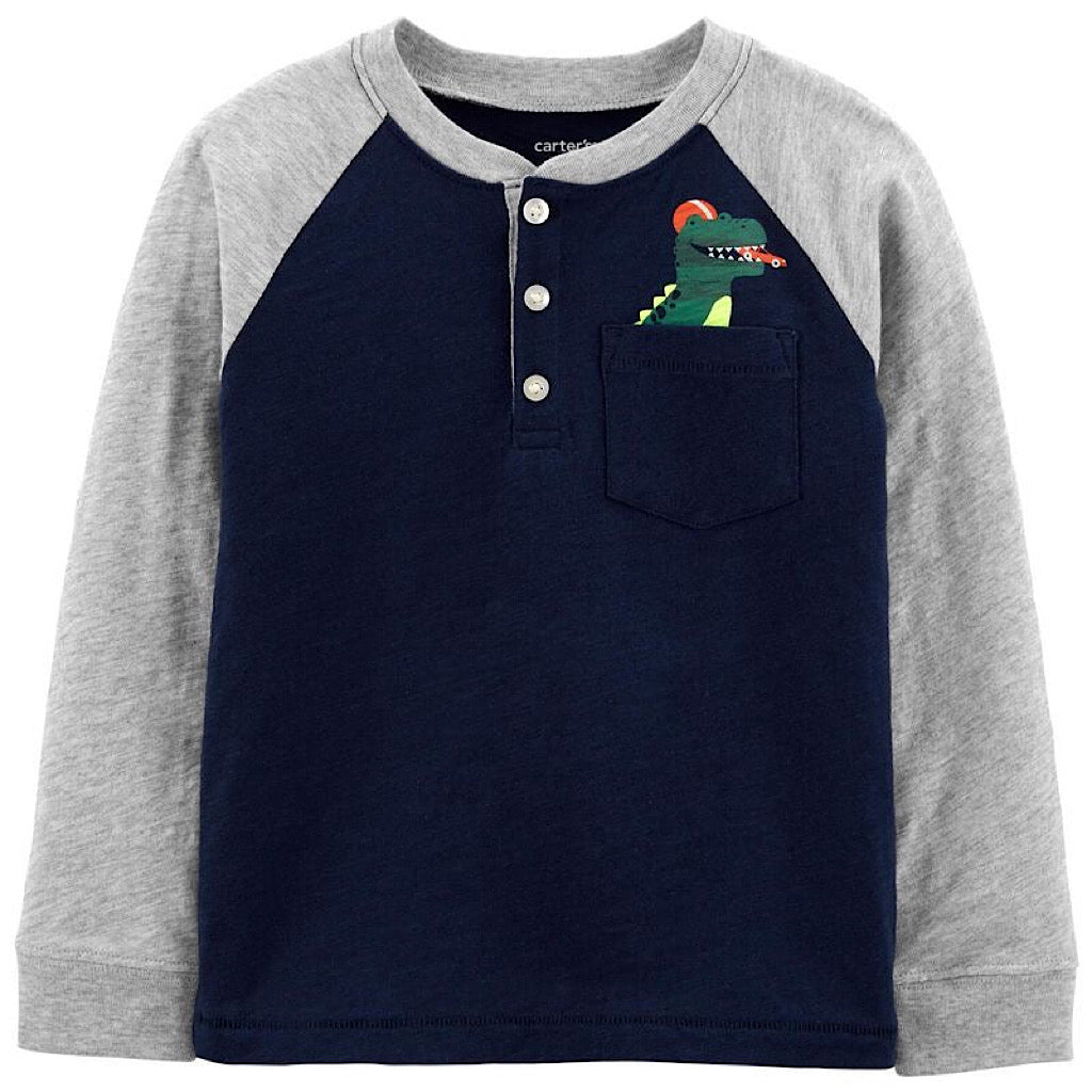 Playera Carter’s henley de dinosaurio niño preescolar - JORHELITOS - JORHELITOS