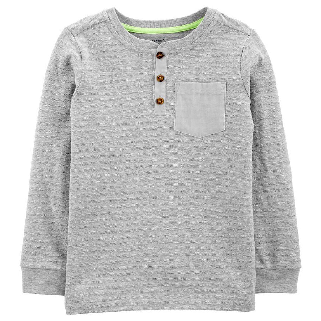 Playera Carter’s henley gris para niño - JORHELITOS - JORHELITOS