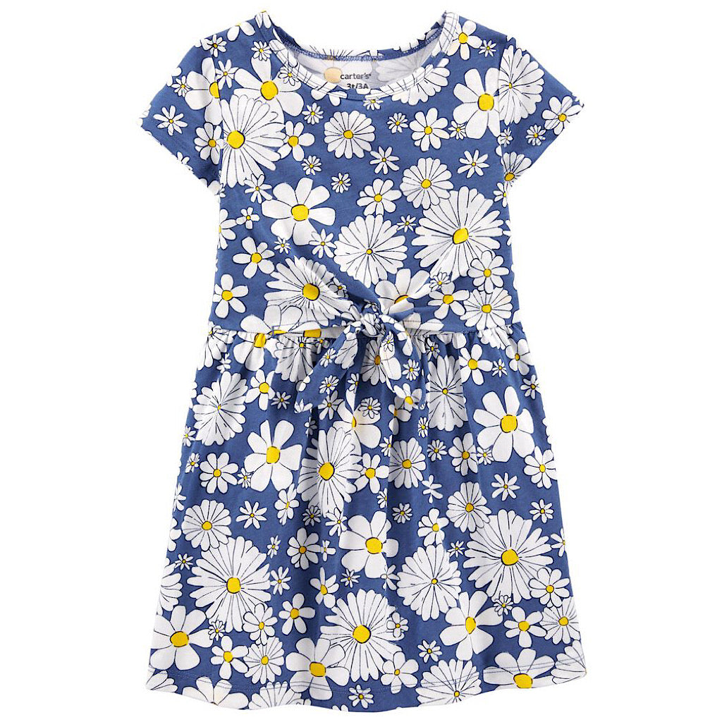 Vestido Carter’s diseño azul margaritas para niña preescolar - JORHELITOS - JORHELITOS