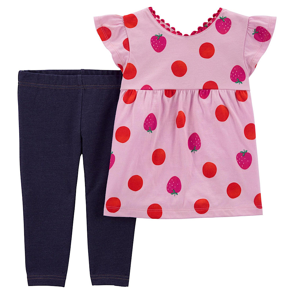 Set Carter’s 2 piezas diseño fresas niña preescolar - JORHELITOS - JORHELITOS